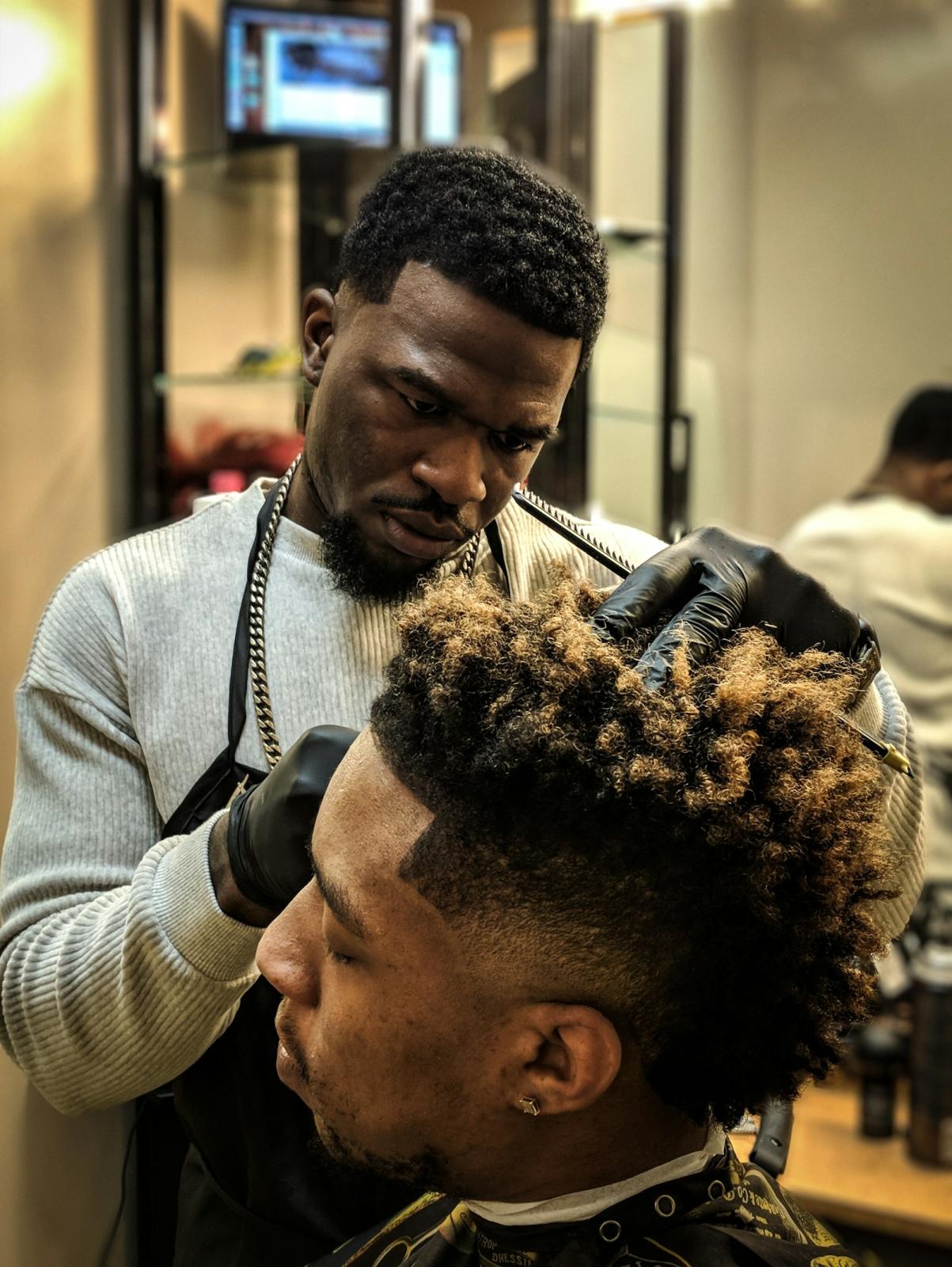 Curly top with a taper